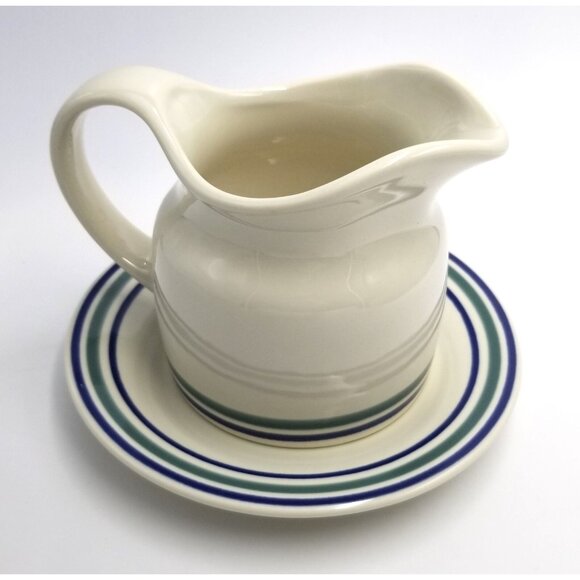 Pfaltzgraff Riverview Perennials Gravy Boat and Underplate Vintage New in Box - Picture 1 of 5